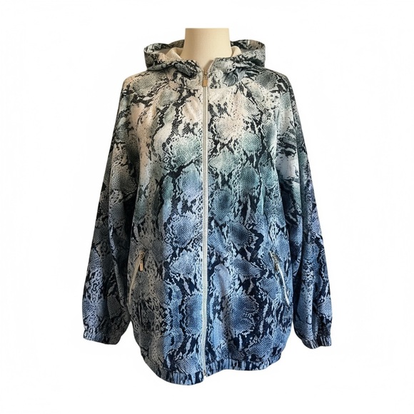 Chico's Zenergy Jacket Snake print blue. SZ 4 equivalent to 20/22 XXL Plus NWT - Picture 2 of 13